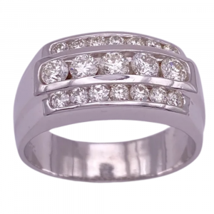 1.42ctw Diamond Three- Row Men's Ring 14K (2)