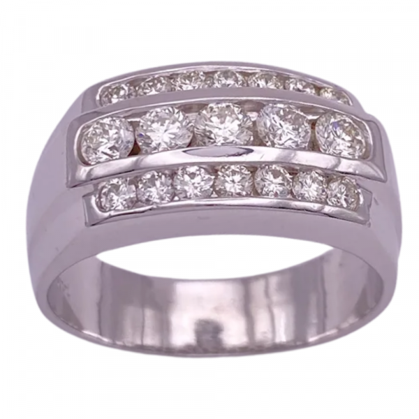 1.42ctw Diamond Three- Row Men's Ring 14K (2)