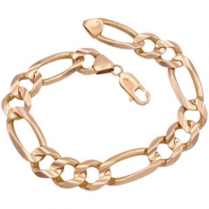 11mm Figaro Link Bracelet 14K Gold 8.5 Length