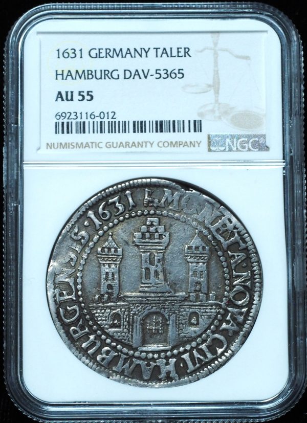 1623 Germany Hamburg Taler AU55 NGC DAV-5365