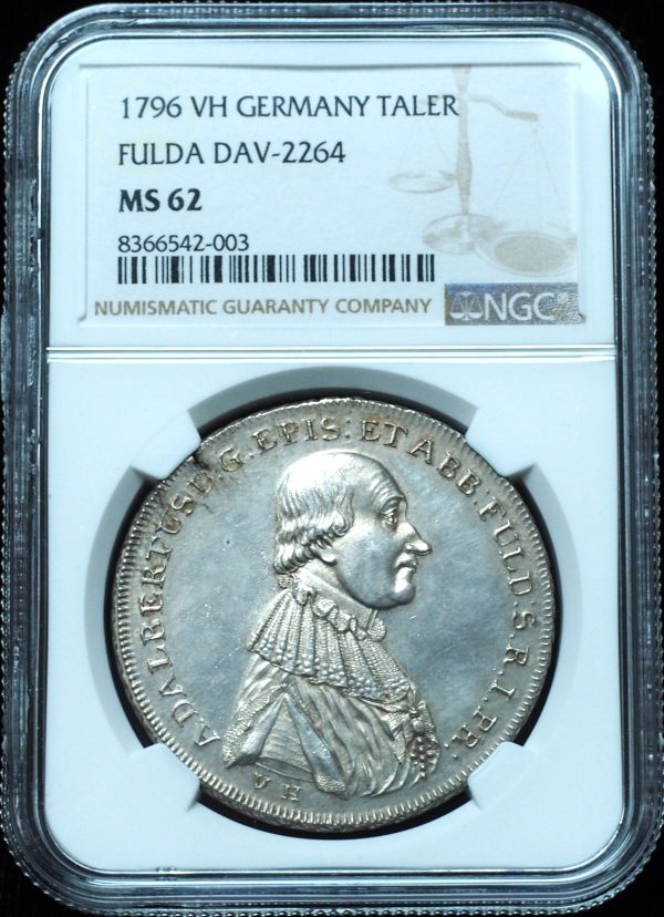 1796 Germany Fulda Taler MS62 NGC DAV-2264