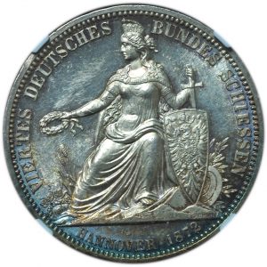 1872 Germany Hannover Taler MS63 NGC