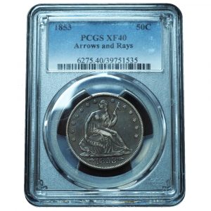 1853 Seated Liberty Half Dollar Arrows & Rays XF40 PCGS