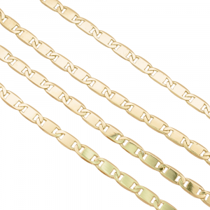 3.4mm Mirror Chain 20 Length 14K Gold