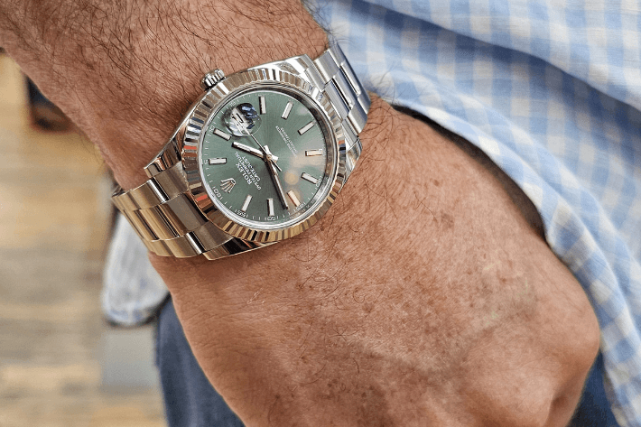 Rolex datejust worn by man