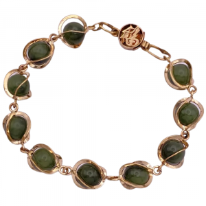 Caged Jade Orb Bracelet 14K (2)