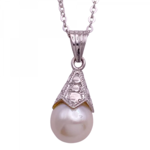 Cultured Pearl Pendant Necklace 14K & 18K (2)