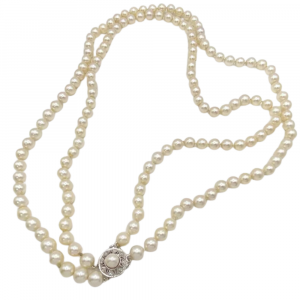 Double Row Cultured Pearl Necklace 23 14K (2)