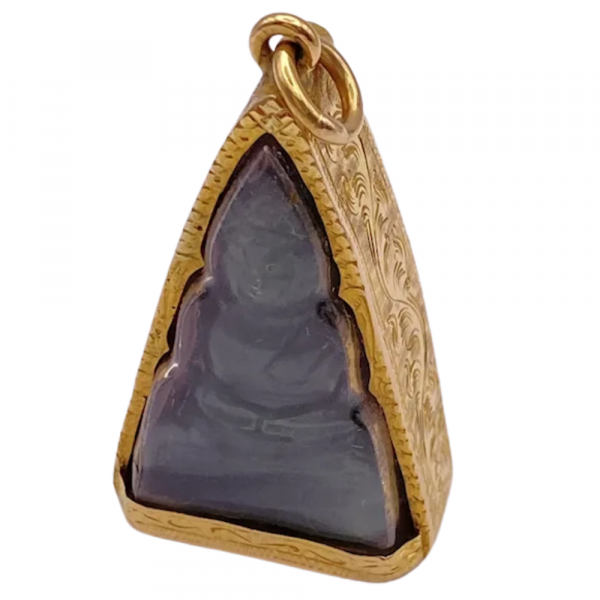 Encased Jade Buddha Pendant 22K (5)