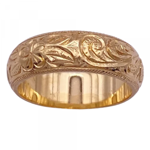 Hawaiian Enamel 'KEI' Band Ring 14K (1)