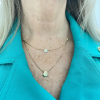 Layered Necklace with Floating Heart Charms 14K (1)