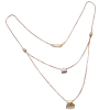 Layered Necklace with Floating Heart Charms 14K (2)