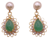 Pearl & Green Jade Dangle Earrings 14K (2)