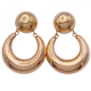 Statement Gold Door-Knocker Earrings 14K (2)