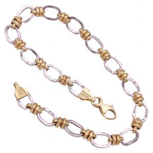 Two-Tone Vintage Link Bracelet 14K