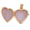 Vintage Heart Locket Pendant 14K Gold Hand Engraved Inside